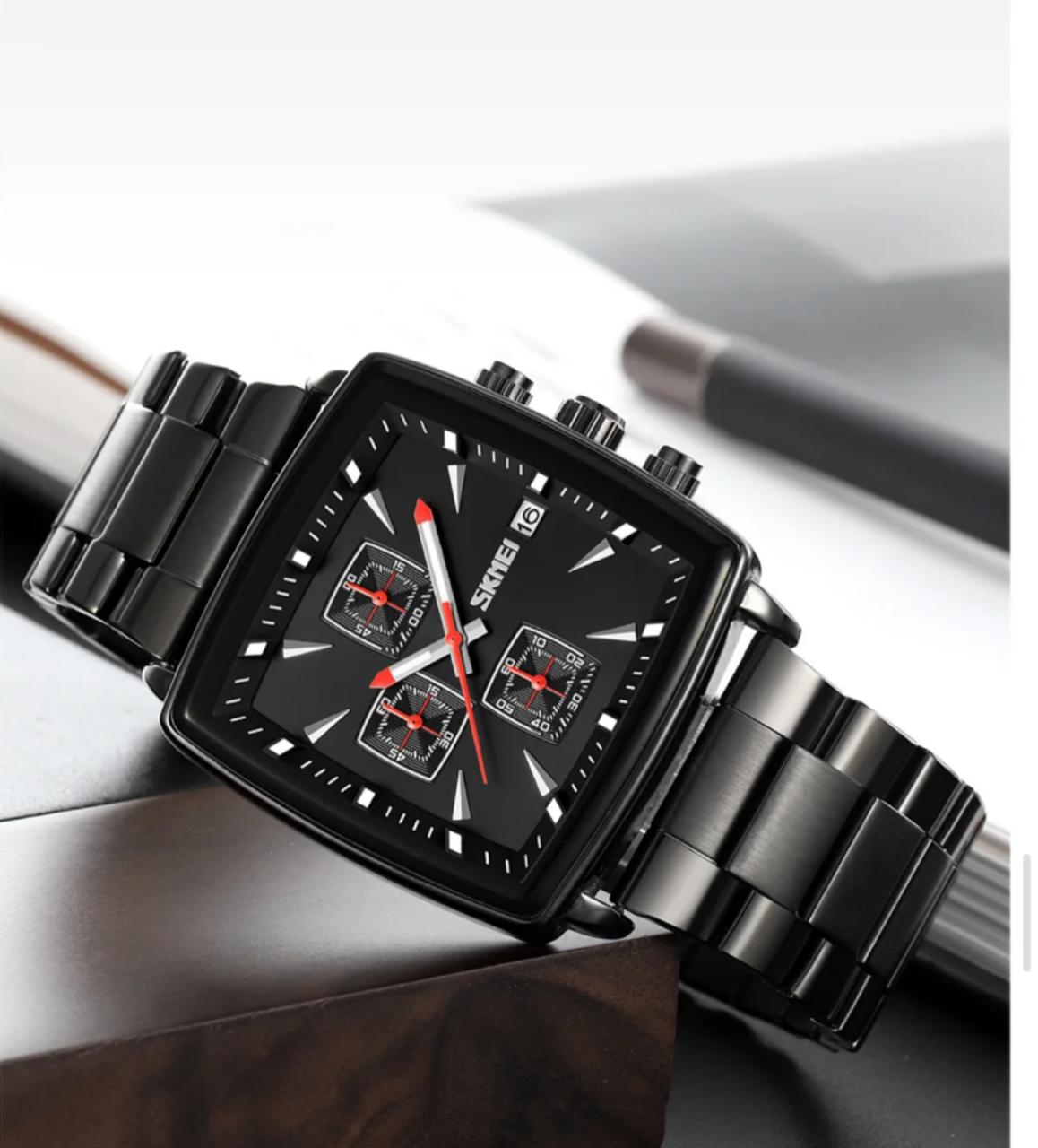 Square Luxury Quartz Watches Waterproof Stainless Steel Mens watch SKMEI 9931 Chronograph Watch for Men