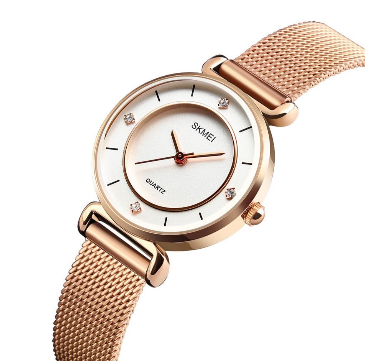 Top Brand Lady Watch Skmei 1330 Stainless Steel Elegant Rose Gold Girls Hand Watch