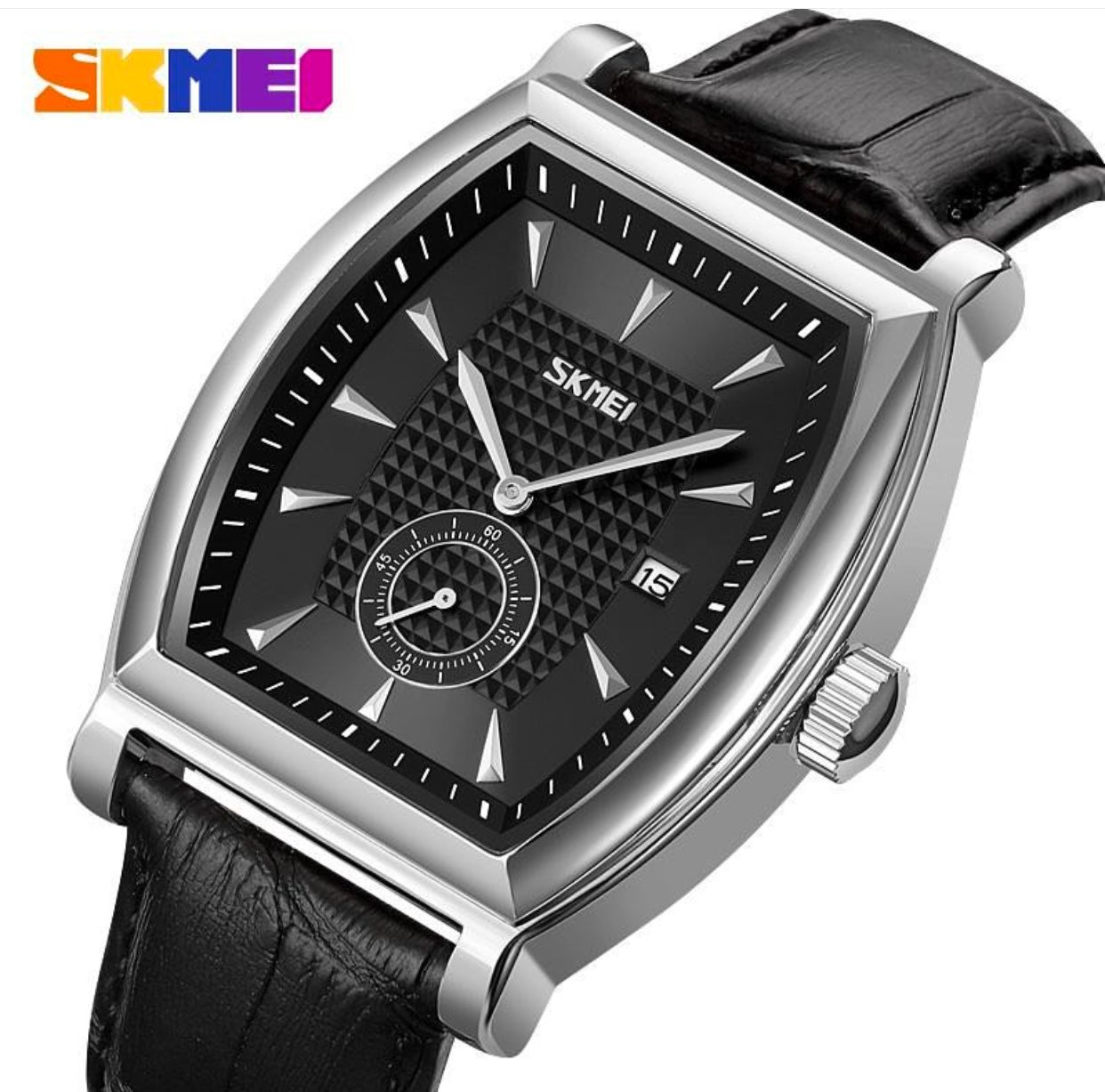 Square watches Men analog quartz SKMEI 9306 Mini Calendar