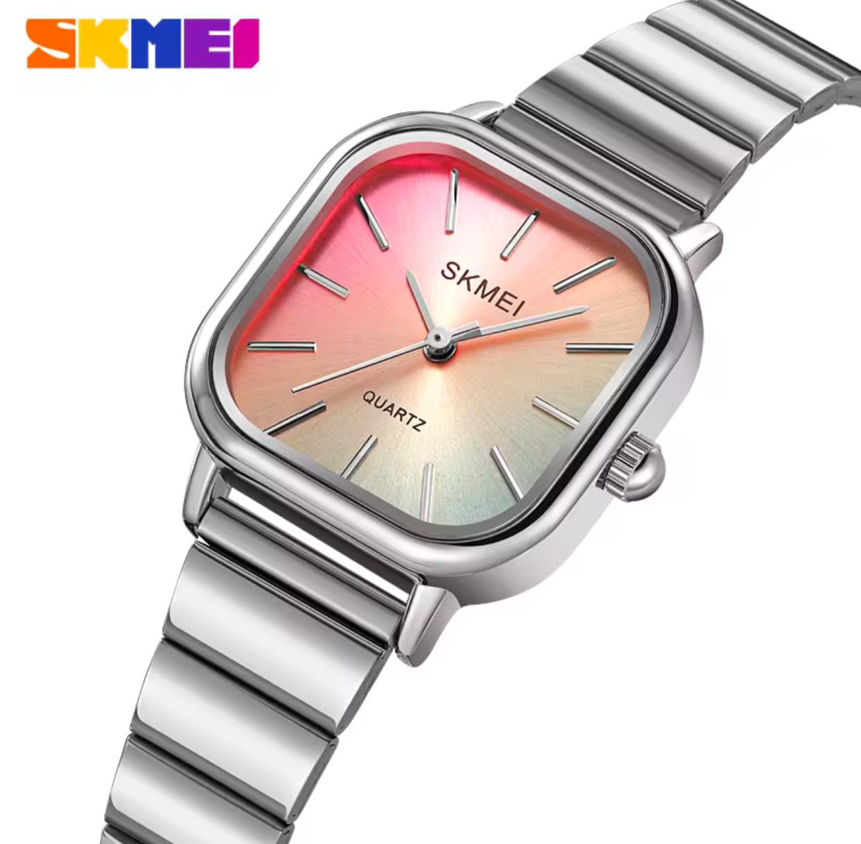 Women's Watch Skmei 2190 High Quality Quartz Movement Stainless Steel Band 30M Waterproof Fashion Ladies Sports Watch For Girls