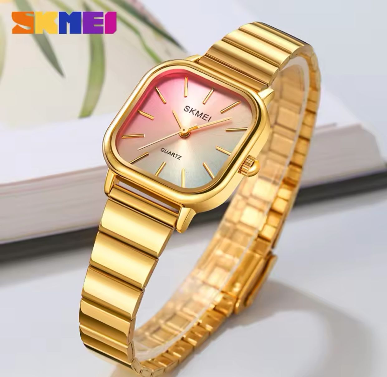 Women's Watch Skmei 2190 High Quality Quartz Movement Stainless Steel Band 30M Waterproof Fashion Ladies Sports Watch For Girls