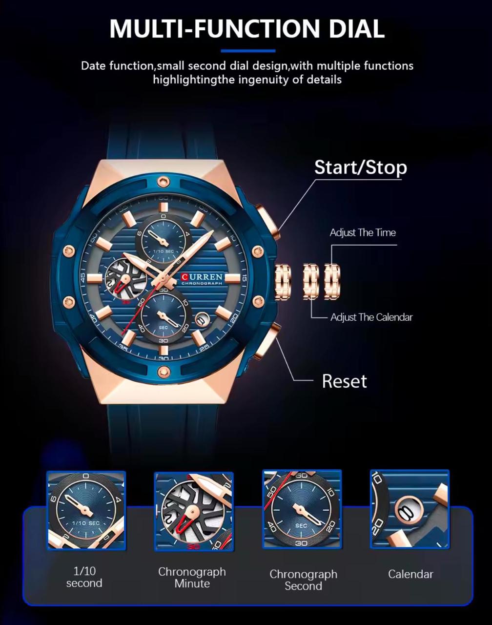 Original Man Quartz Watches Curren 8462 Home Business Fashion Casual Chronograph Luxury Sport Wrist Watch For Men
