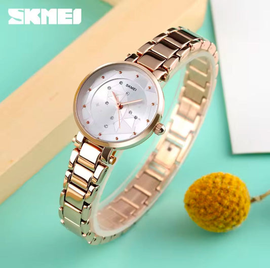 Elegant SKMEI 1411 Analog Pointer Daily Waterproof Women Use Quartz Watch