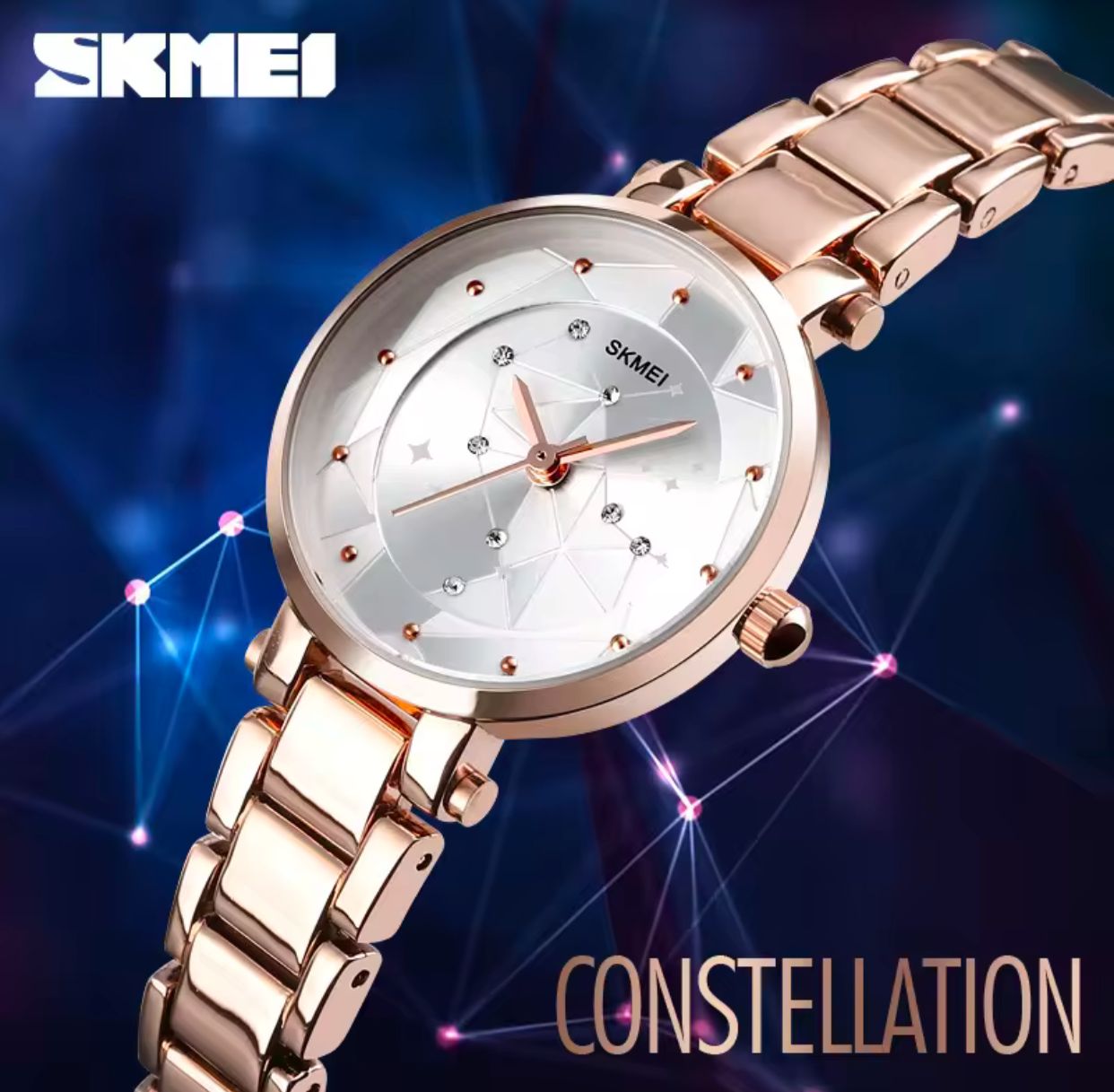 Elegant SKMEI 1411 Analog Pointer Daily Waterproof Women Use Quartz Watch