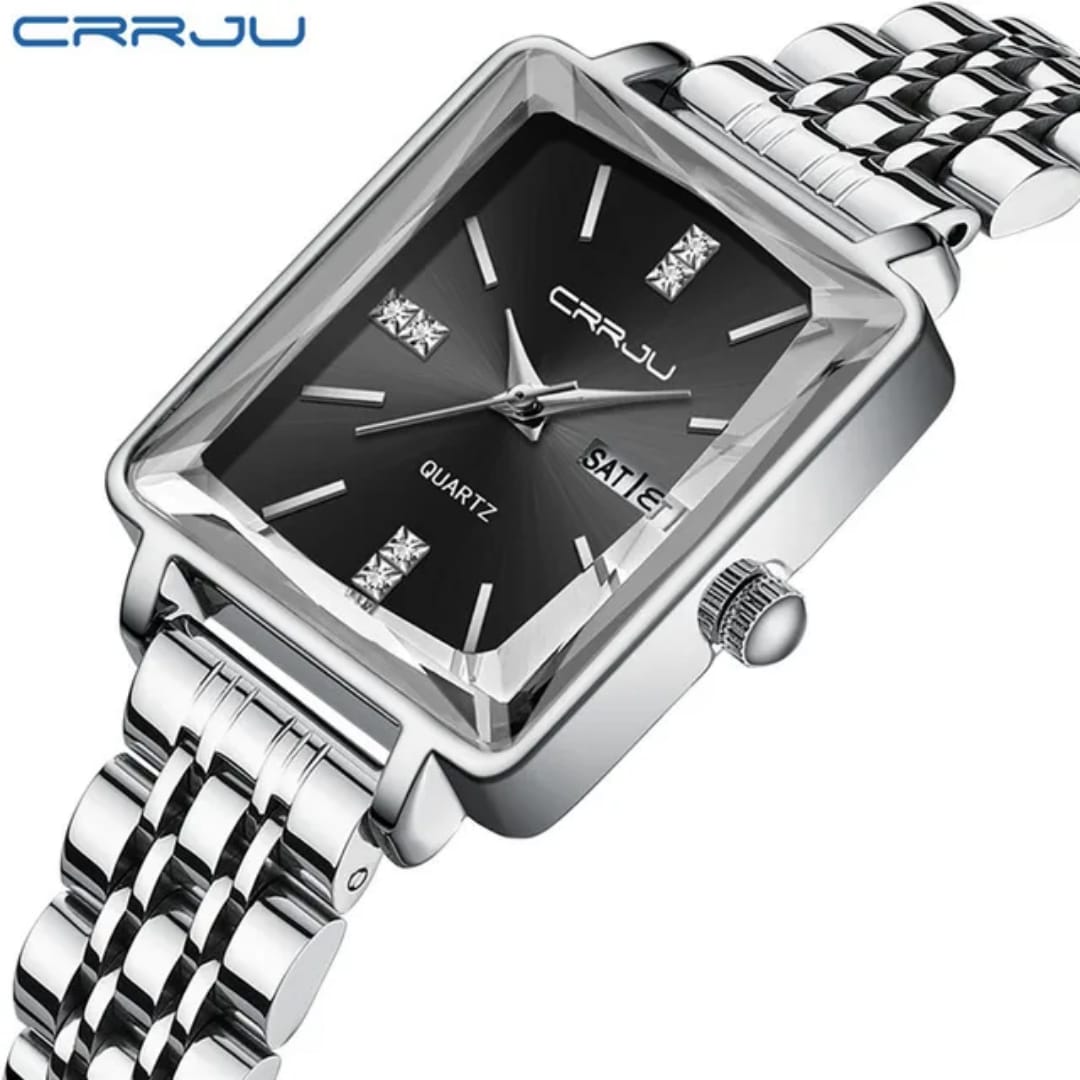 Diamond rectangle quartz women with Day Date Jewellery Bracelet ladies watch