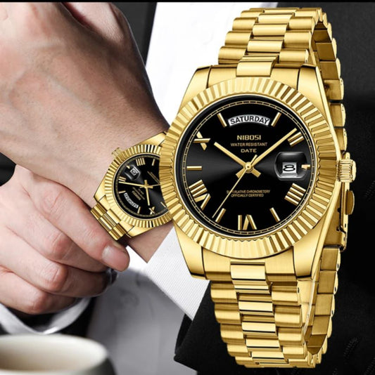 Top Brand Presidential Custom Watch NIBOSI 2628 for men quartz watch comely steel Strap water resist date display Concise business watch