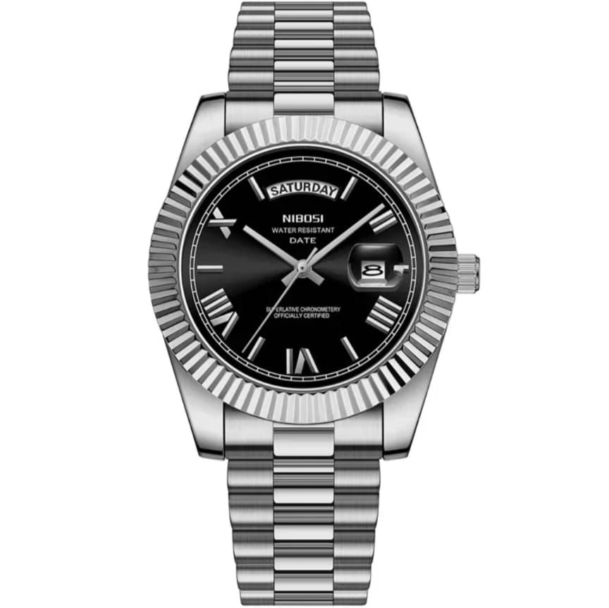 Top Brand Presidential Custom Watch NIBOSI 2628 for men quartz watch comely steel Strap water resist date display Concise business watch
