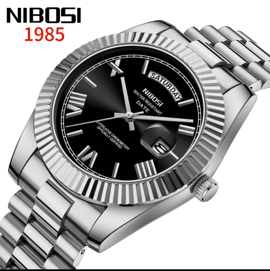 Top Brand Presidential Custom Watch NIBOSI 2628 for men quartz watch comely steel Strap water resist date display Concise business watch