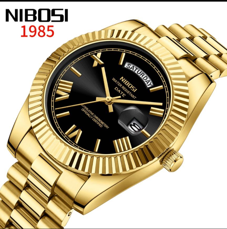 Top Brand Presidential Custom Watch NIBOSI 2628 for men quartz watch comely steel Strap water resist date display Concise business watch