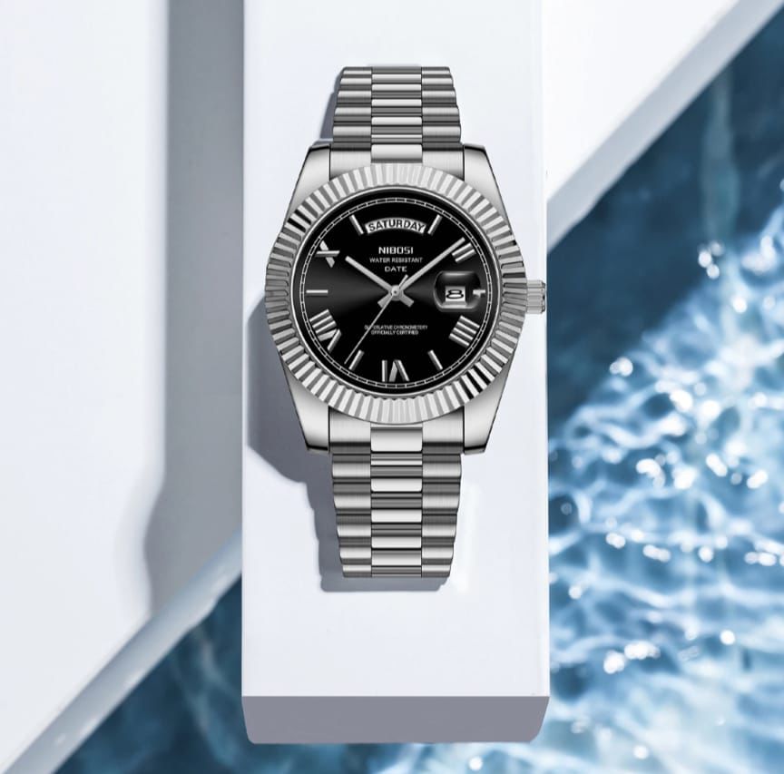 Top Brand Presidential Custom Watch NIBOSI 2628 for men quartz watch comely steel Strap water resist date display Concise business watch