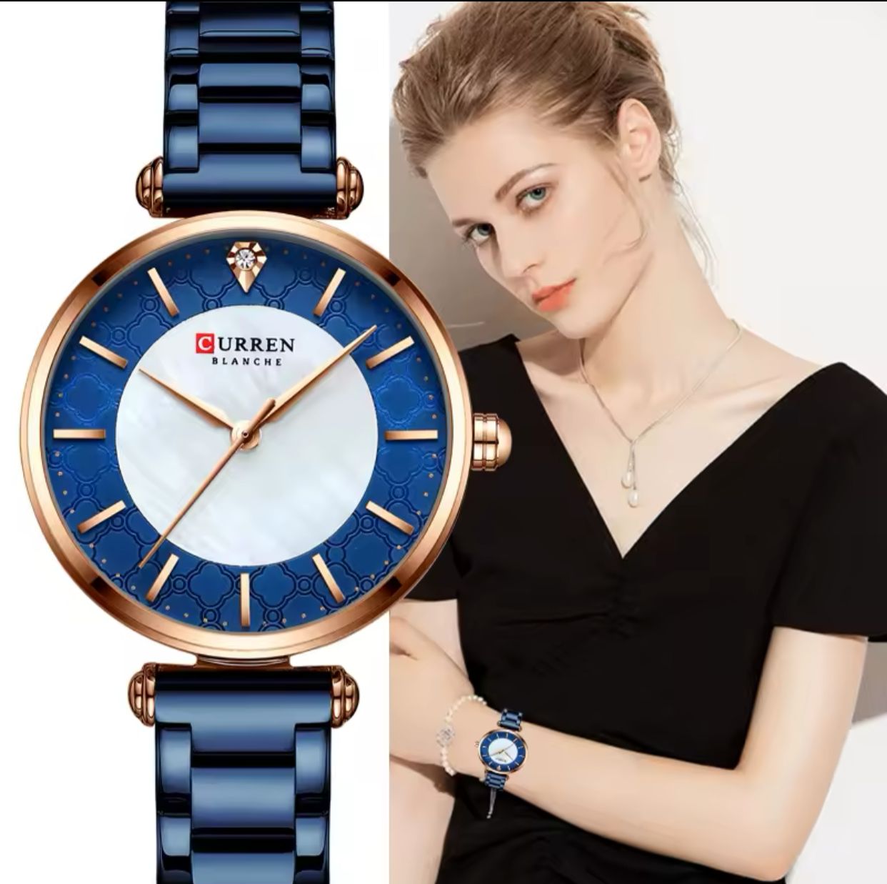Watches for Women Luxury Brand CURREN 9072 Elegant Thin Quartz Wristwatch with Stainless Steel Simple Female Clock