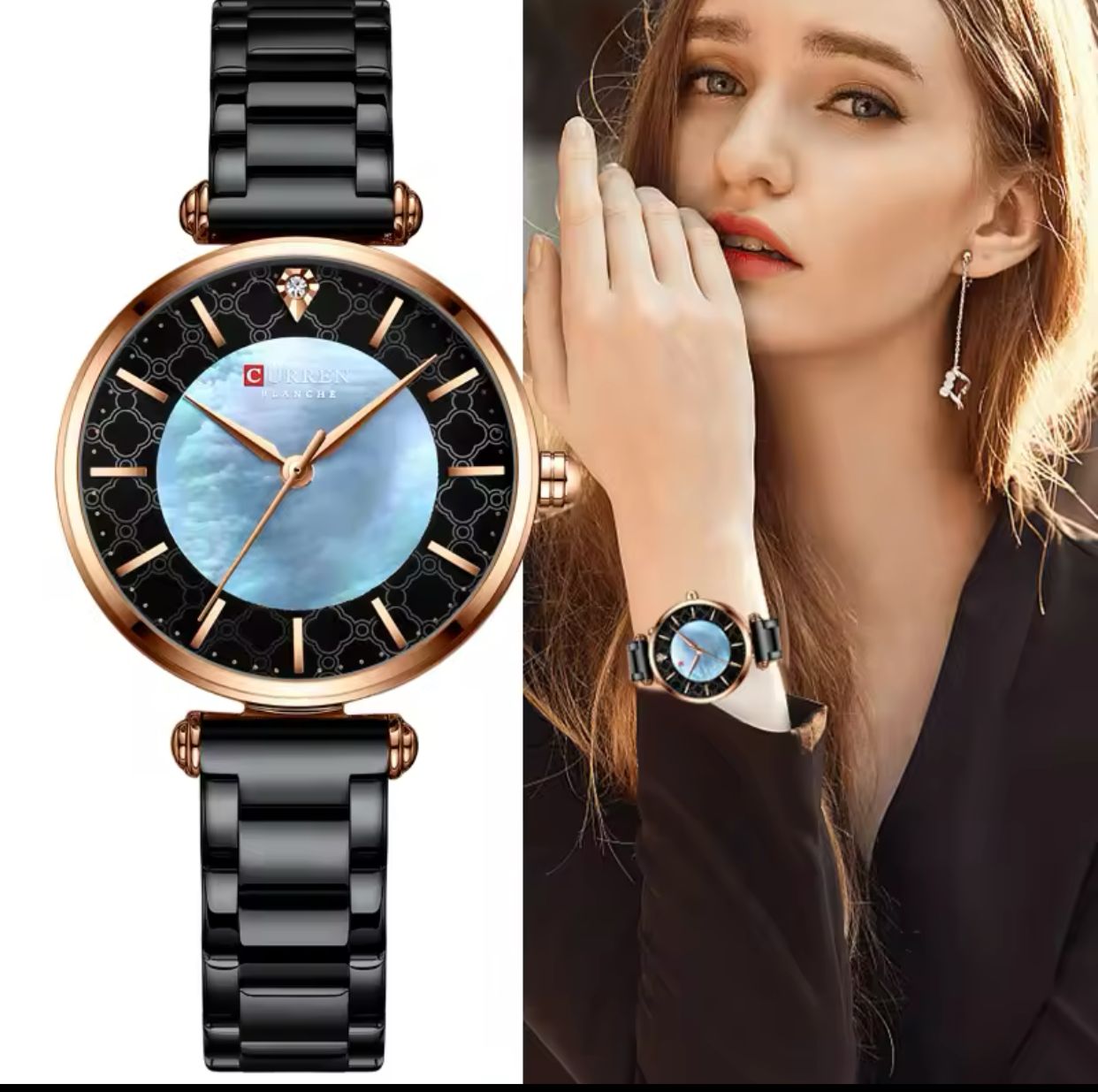 Watches for Women Luxury Brand CURREN 9072 Elegant Thin Quartz Wristwatch with Stainless Steel Simple Female Clock