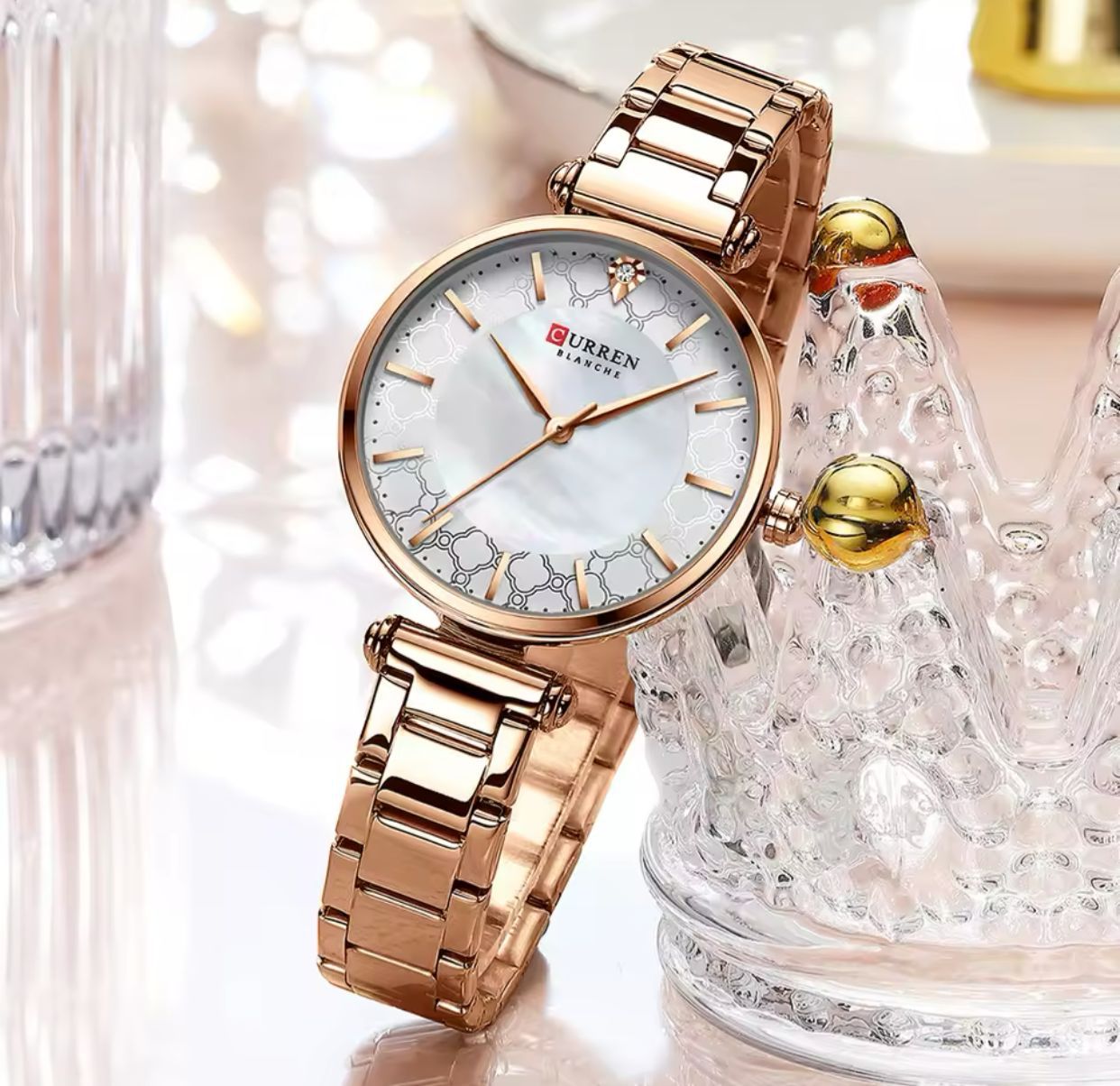 Watches for Women Luxury Brand CURREN 9072 Elegant Thin Quartz Wristwatch with Stainless Steel Simple Female Clock