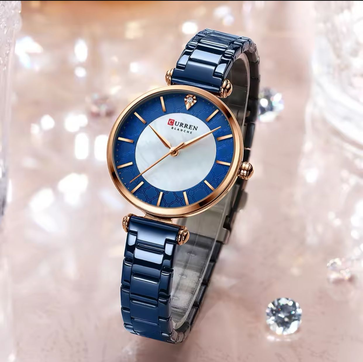 Watches for Women Luxury Brand CURREN 9072 Elegant Thin Quartz Wristwatch with Stainless Steel Simple Female Clock