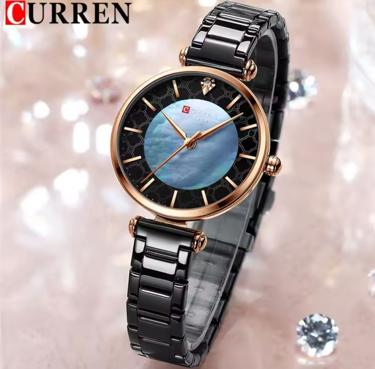 Watches for Women Luxury Brand CURREN 9072 Elegant Thin Quartz Wristwatch with Stainless Steel Simple Female Clock