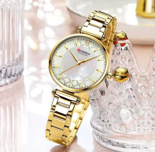 Watches for Women Luxury Brand CURREN 9072 Elegant Thin Quartz Wristwatch with Stainless Steel Simple Female Clock