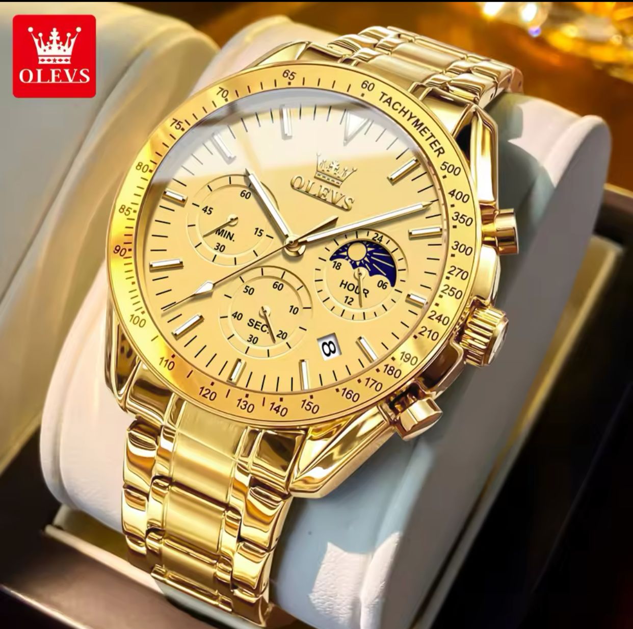 Fashion Luxury Quartz Movement OLEVS 3618 For Men's Watch 30M Life Waterproof Wrist Luminous Hands Auto Date Chronograph Watch