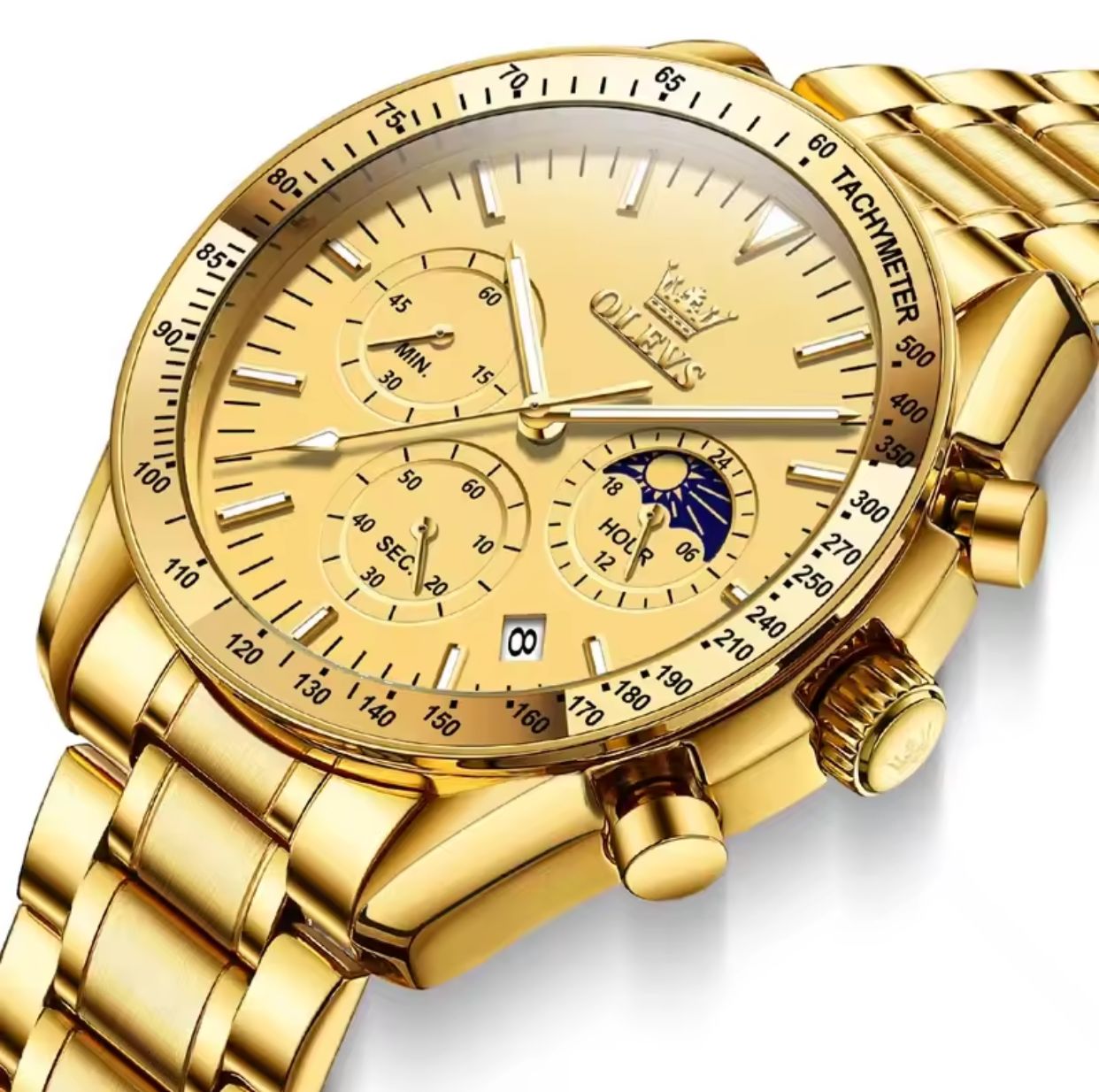 Fashion Luxury Quartz Movement OLEVS 3618 For Men's Watch 30M Life Waterproof Wrist Luminous Hands Auto Date Chronograph Watch