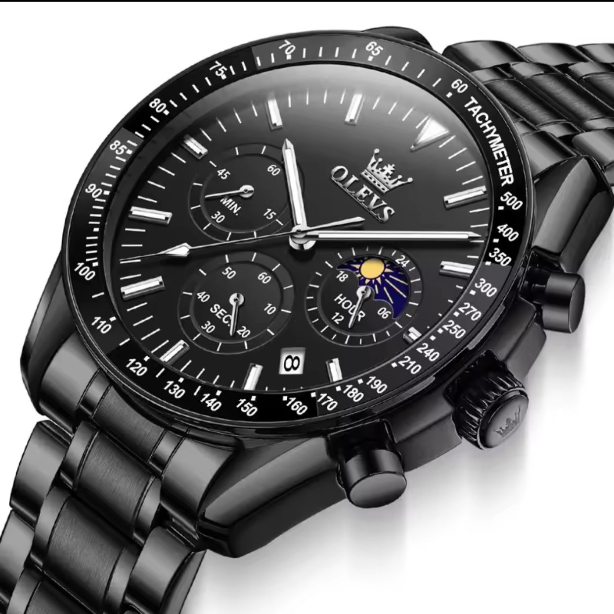 Fashion Luxury Quartz Movement OLEVS 3618 For Men's Watch 30M Life Waterproof Wrist Luminous Hands Auto Date Chronograph Watch