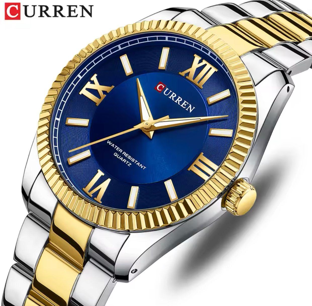 CURREN Watches 8453 New Men Luxury Business Stainless Steel Waterproof Quartz Watch for Mens Sport Luminous Wristwatch Clock
