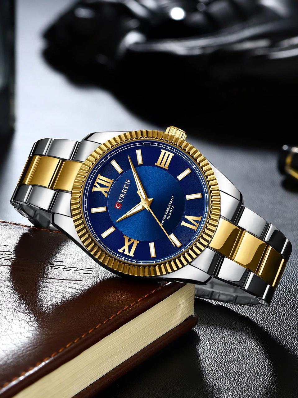 CURREN Watches 8453 New Men Luxury Business Stainless Steel Waterproof Quartz Watch for Mens Sport Luminous Wristwatch Clock