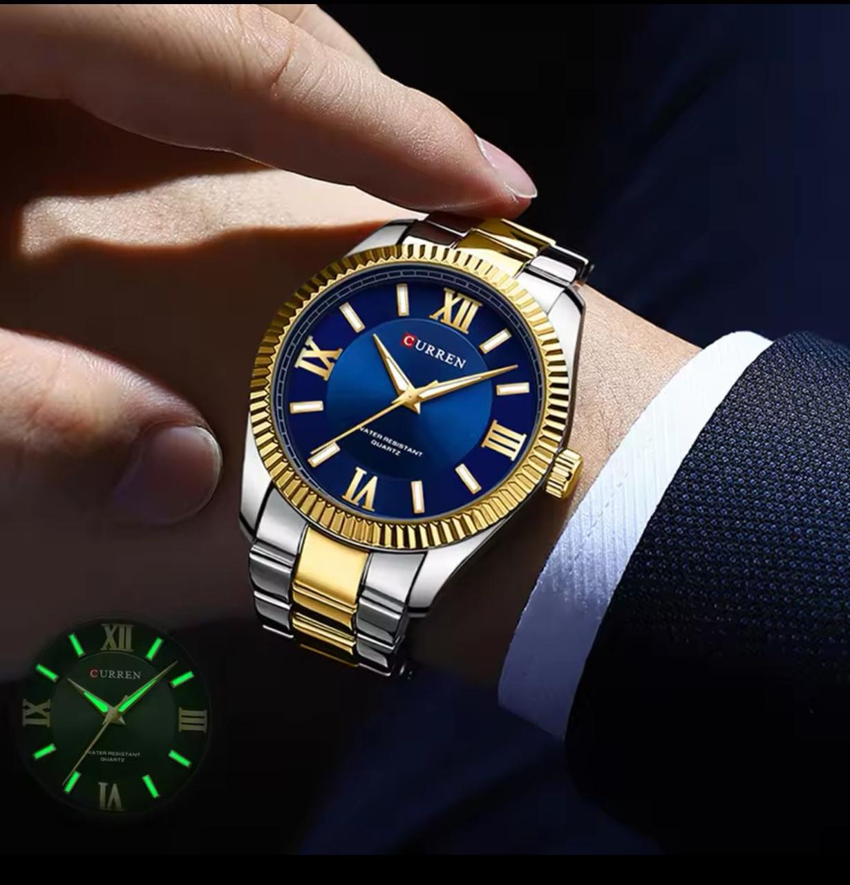 CURREN Watches 8453 New Men Luxury Business Stainless Steel Waterproof Quartz Watch for Mens Sport Luminous Wristwatch Clock