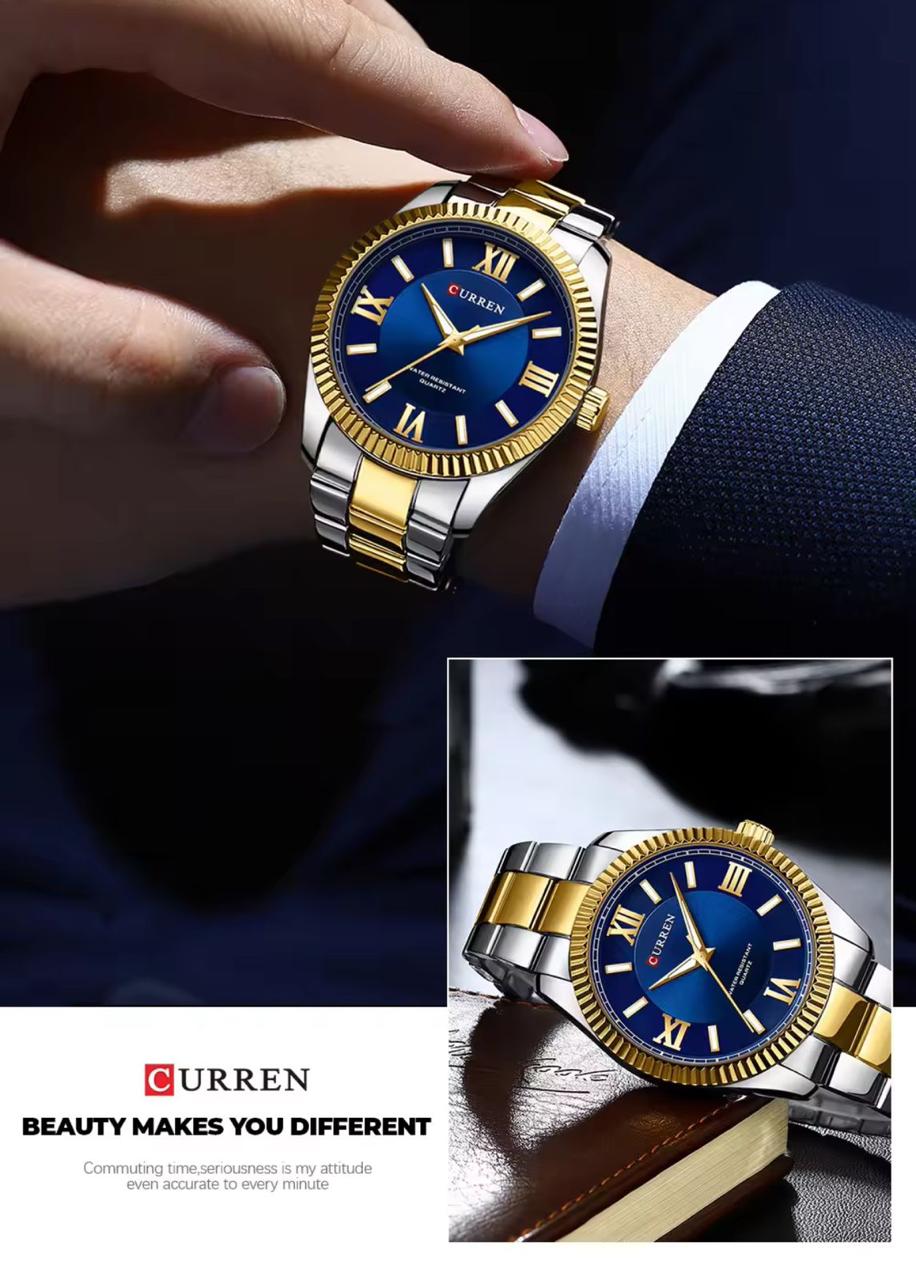 CURREN Watches 8453 New Men Luxury Business Stainless Steel Waterproof Quartz Watch for Mens Sport Luminous Wristwatch Clock