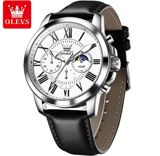 OLEVS 3632 Watch Men Casual Ladies Watches Top Brand Luxury Man Watch Leather Simple Dress Quartz Wristwatch Female Clocks