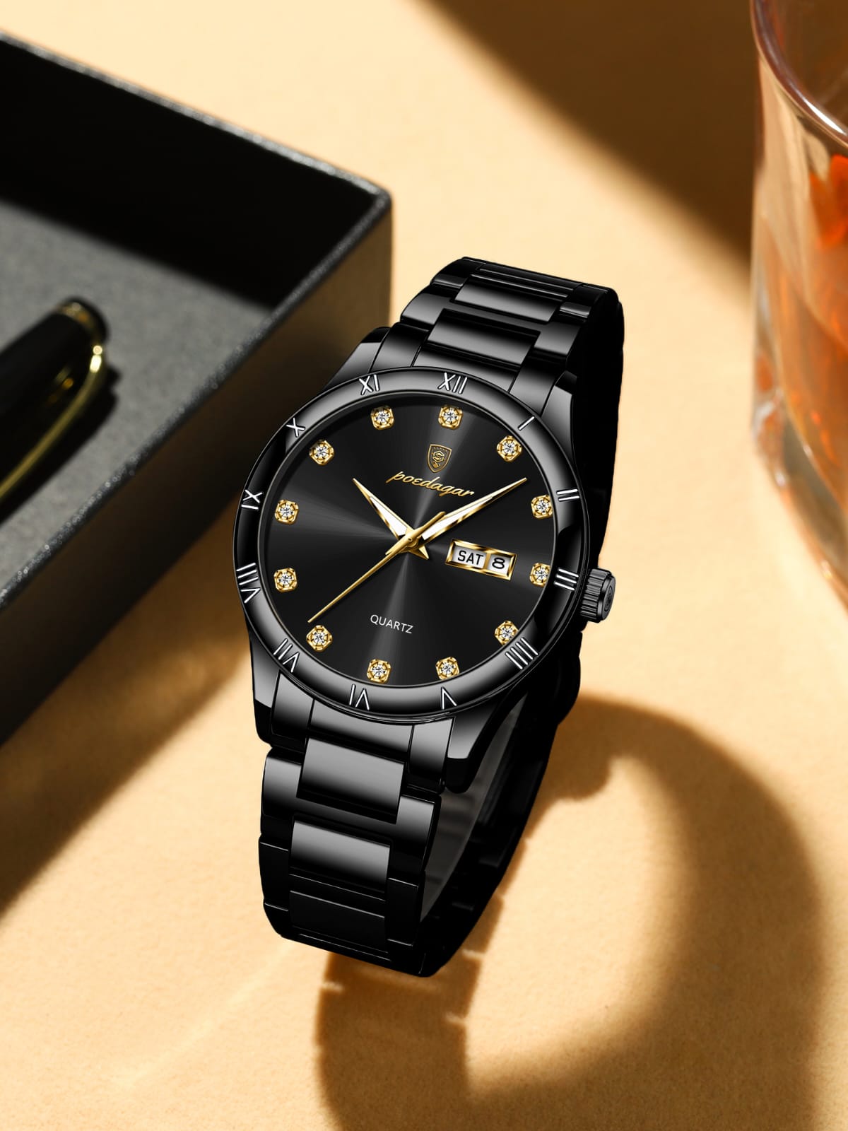 POEDAGAR 883 Luxury Men Business Top Brand Man Wristwatch High Quality Waterproof Luminous Date Week Quartz Men's Watches