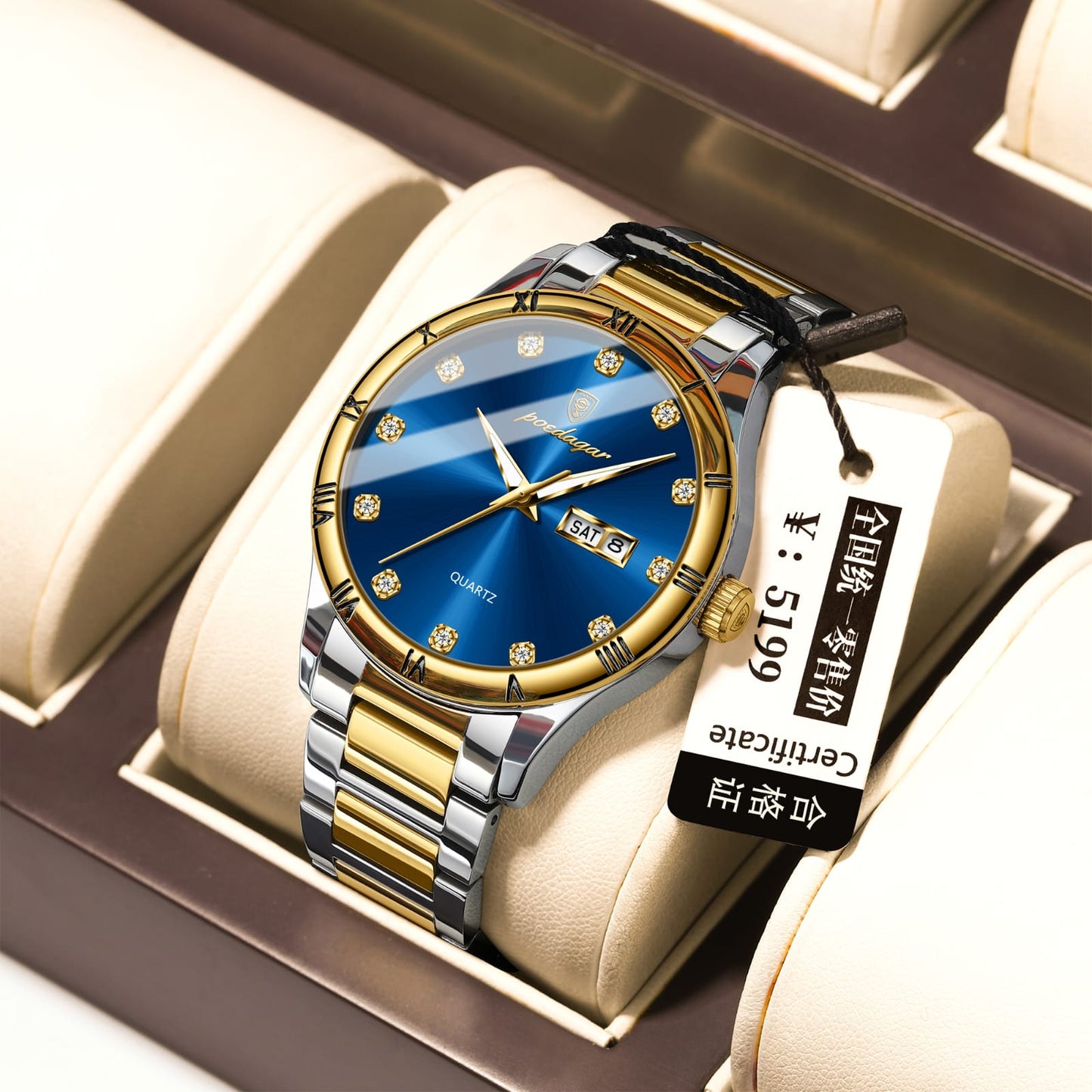 POEDAGAR 883 Luxury Men Business Top Brand Man Wristwatch High Quality Waterproof Luminous Date Week Quartz Men's Watches