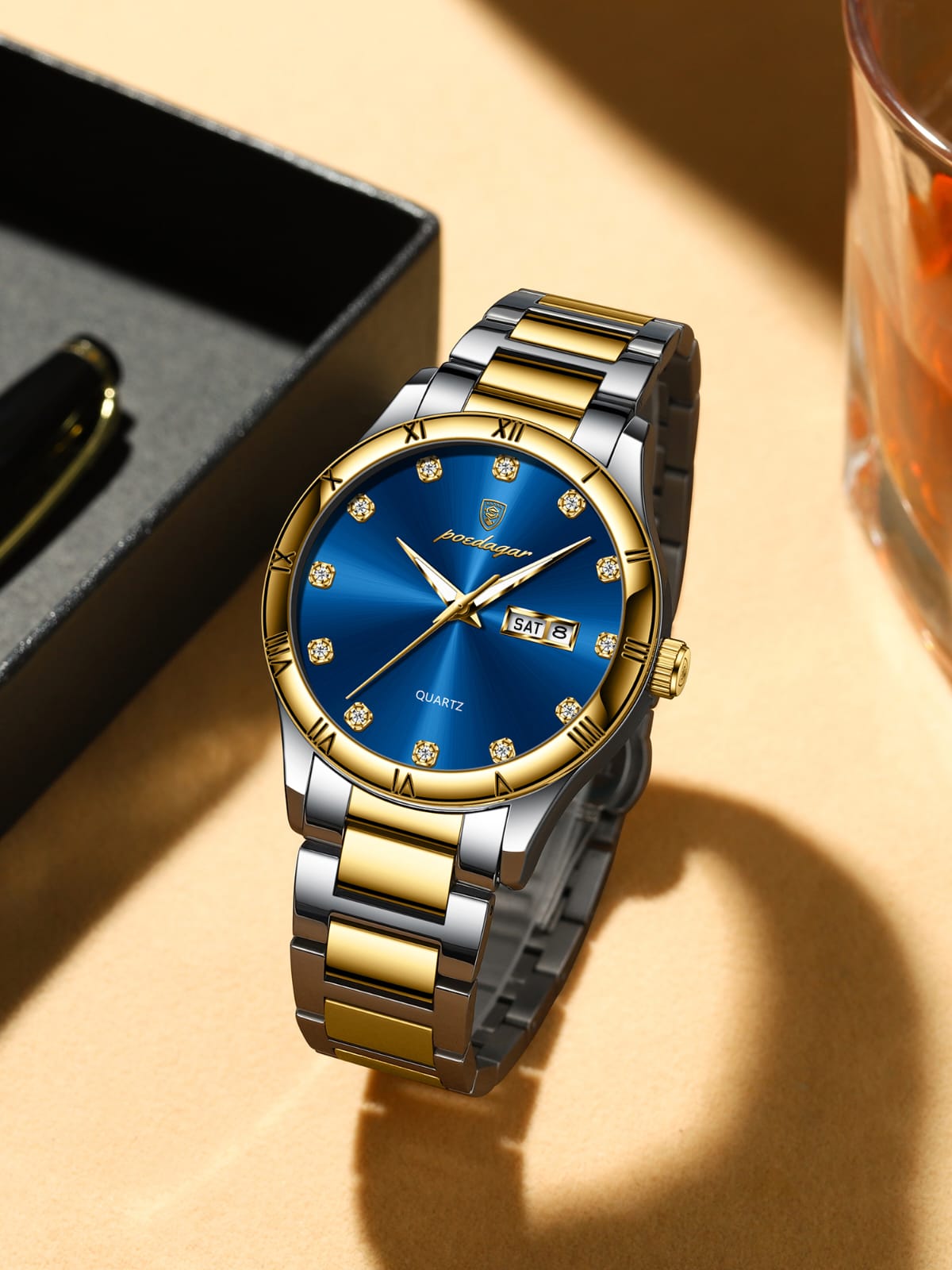 POEDAGAR 883 Luxury Men Business Top Brand Man Wristwatch High Quality Waterproof Luminous Date Week Quartz Men's Watches