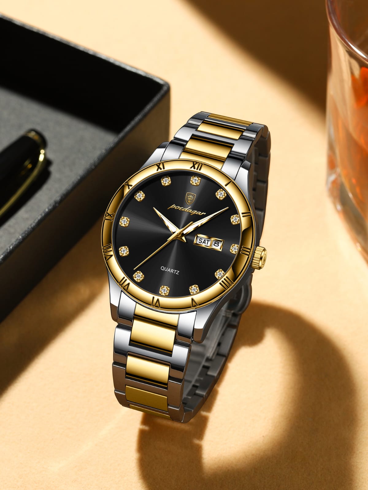 POEDAGAR 883 Luxury Men Business Top Brand Man Wristwatch High Quality Waterproof Luminous Date Week Quartz Men's Watches