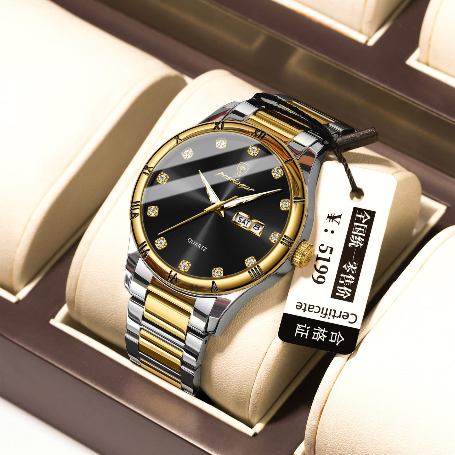 POEDAGAR 883 Luxury Men Business Top Brand Man Wristwatch High Quality Waterproof Luminous Date Week Quartz Men's Watches