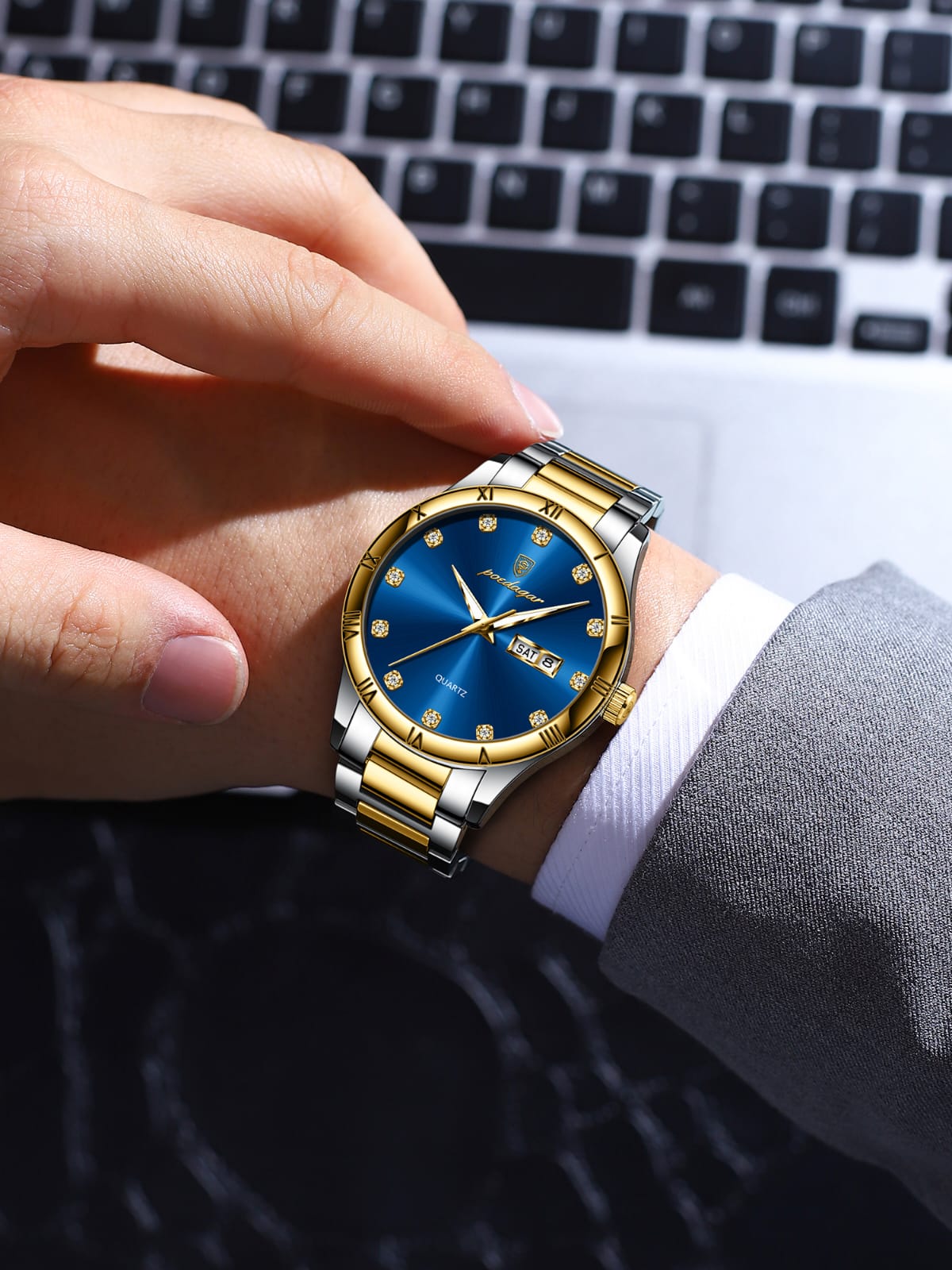 POEDAGAR 883 Luxury Men Business Top Brand Man Wristwatch High Quality Waterproof Luminous Date Week Quartz Men's Watches
