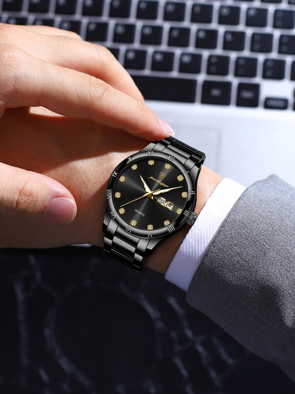 POEDAGAR 883 Luxury Men Business Top Brand Man Wristwatch High Quality Waterproof Luminous Date Week Quartz Men's Watches