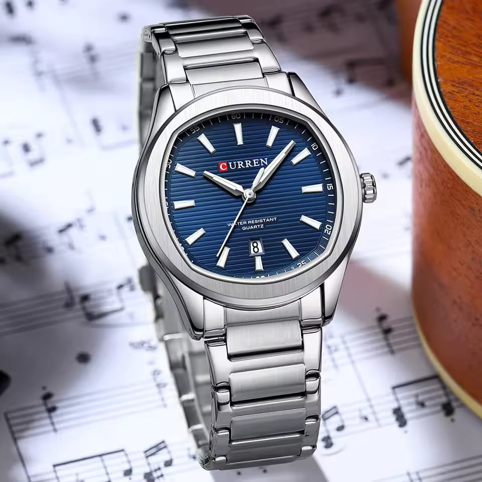 CURREN 8474 Luminous Hands Auto Date Life Waterproof Clock New Simple Luxury Quartz Watches Men Stainless Steel Band Wristwatch