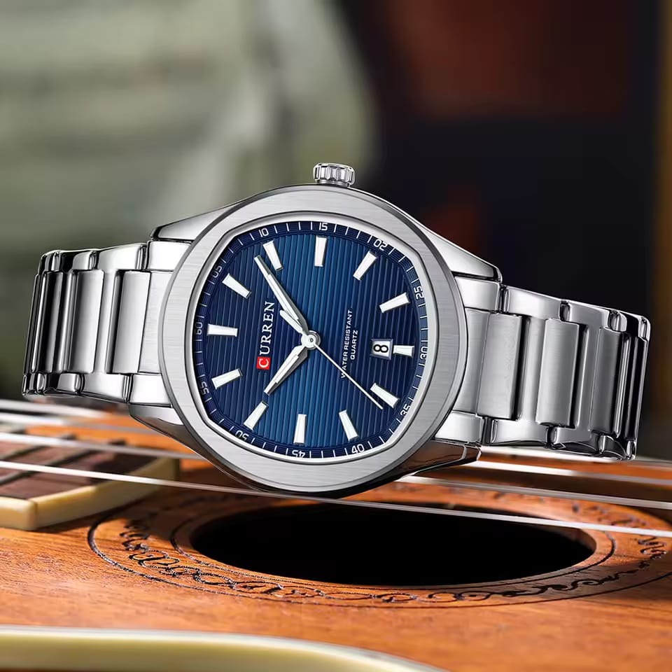 CURREN 8474 Luminous Hands Auto Date Life Waterproof Clock New Simple Luxury Quartz Watches Men Stainless Steel Band Wristwatch