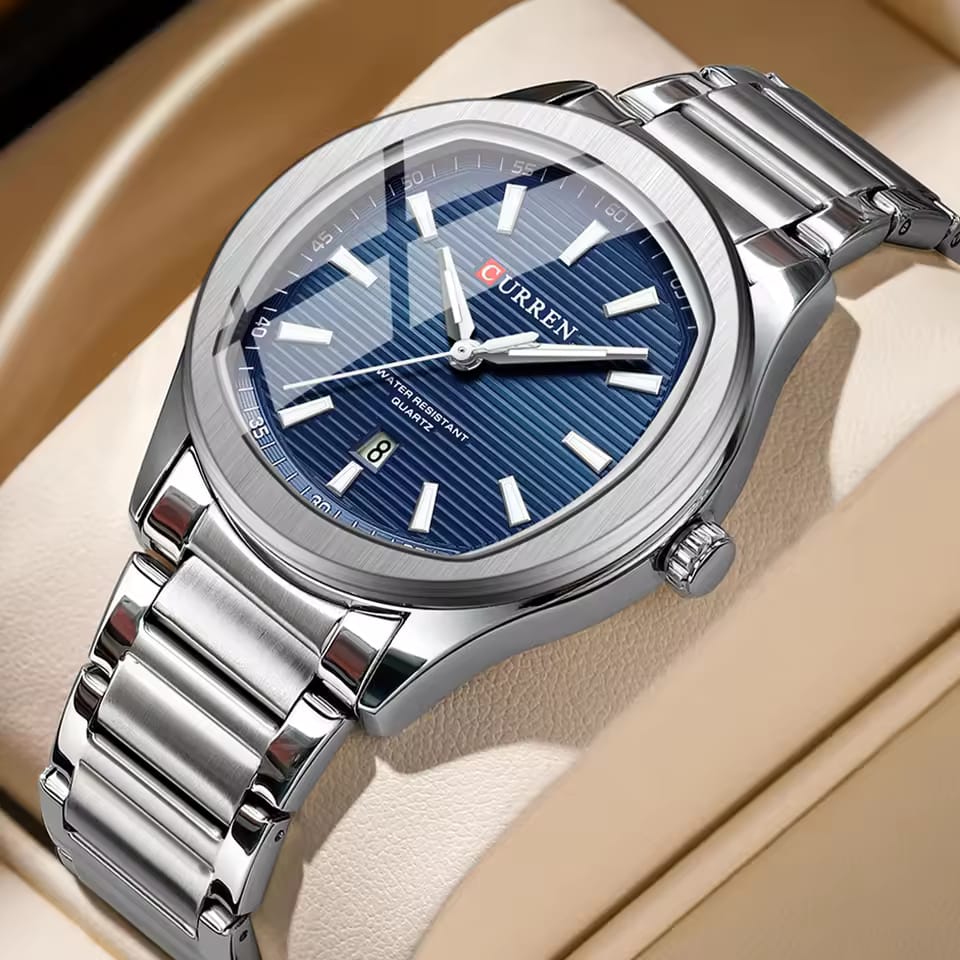 CURREN 8474 Luminous Hands Auto Date Life Waterproof Clock New Simple Luxury Quartz Watches Men Stainless Steel Band Wristwatch
