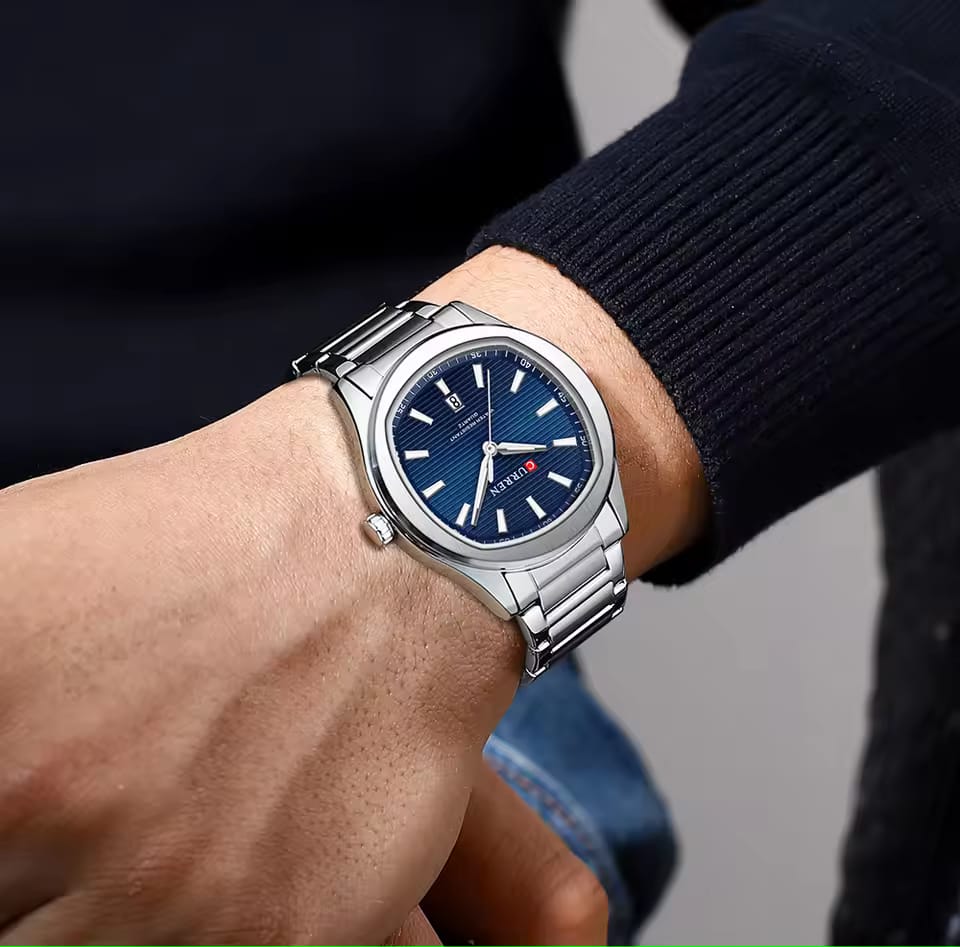CURREN 8474 Luminous Hands Auto Date Life Waterproof Clock New Simple Luxury Quartz Watches Men Stainless Steel Band Wristwatch