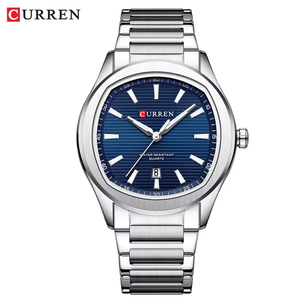 CURREN 8474 Luminous Hands Auto Date Life Waterproof Clock New Simple Luxury Quartz Watches Men Stainless Steel Band Wristwatch
