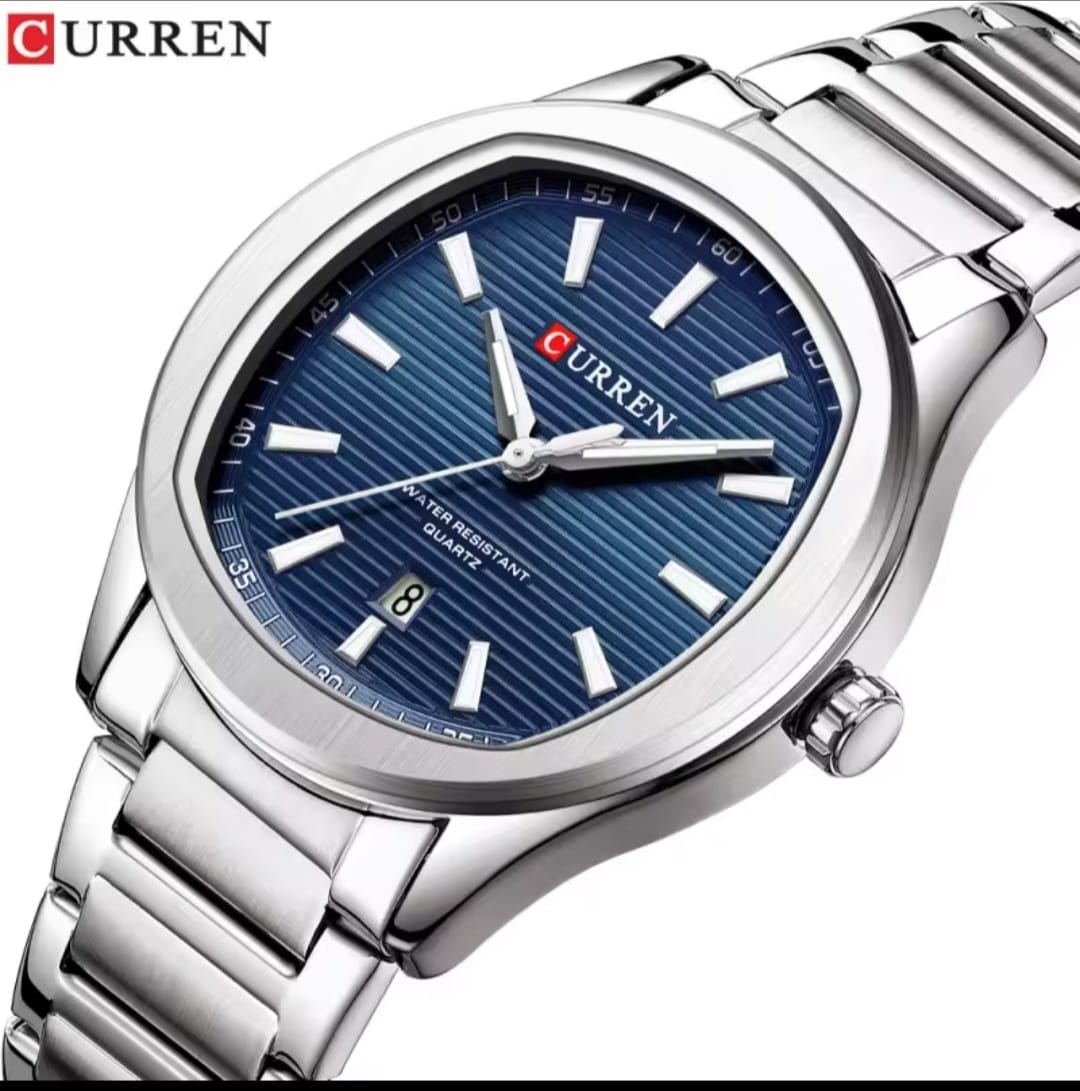 CURREN 8474 Luminous Hands Auto Date Life Waterproof Clock New Simple Luxury Quartz Watches Men Stainless Steel Band Wristwatch
