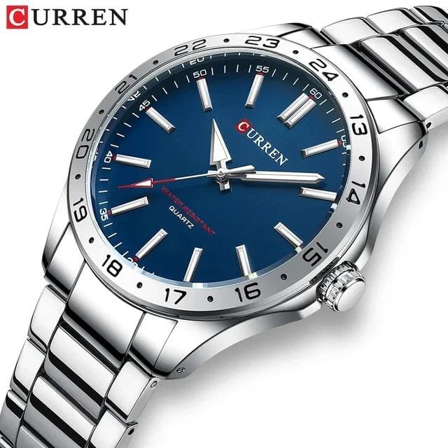CURREN 8452 New Quartz Watch Dial Male Simple 43mm Large Dial Stainless Steel Strap Waterproof 3ATM Men Clock Mens Wristwatch