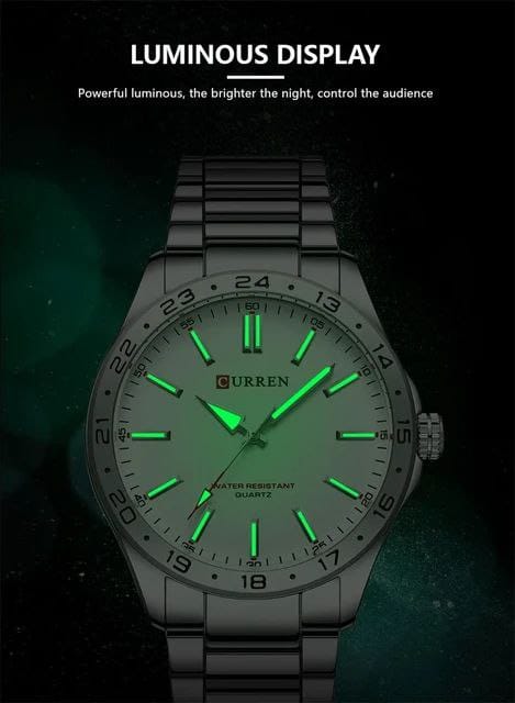CURREN 8452 New Quartz Watch Dial Male Simple 43mm Large Dial Stainless Steel Strap Waterproof 3ATM Men Clock Mens Wristwatch