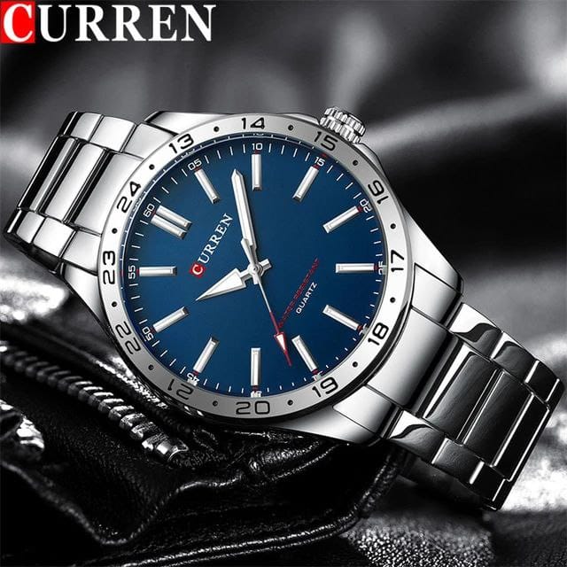 CURREN 8452 New Quartz Watch Dial Male Simple 43mm Large Dial Stainless Steel Strap Waterproof 3ATM Men Clock Mens Wristwatch