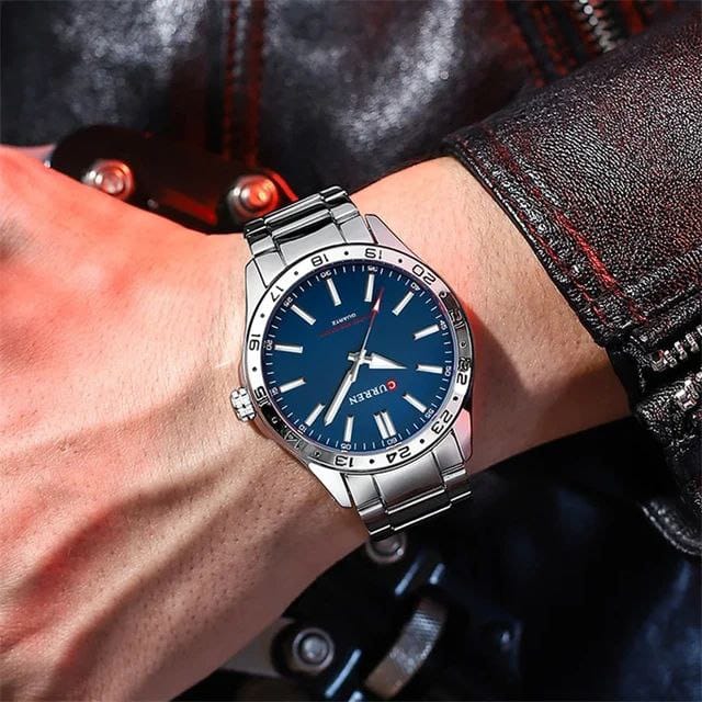 CURREN 8452 New Quartz Watch Dial Male Simple 43mm Large Dial Stainless Steel Strap Waterproof 3ATM Men Clock Mens Wristwatch