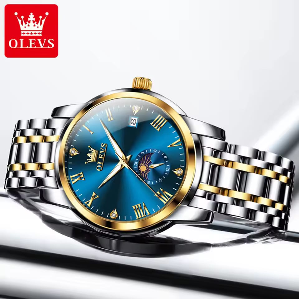 OLEVS 3656 Brand Business Wristwatch Luxury Men's Quartz Original Man Watch Classic Stainless Steel Strap Waterproof Watches