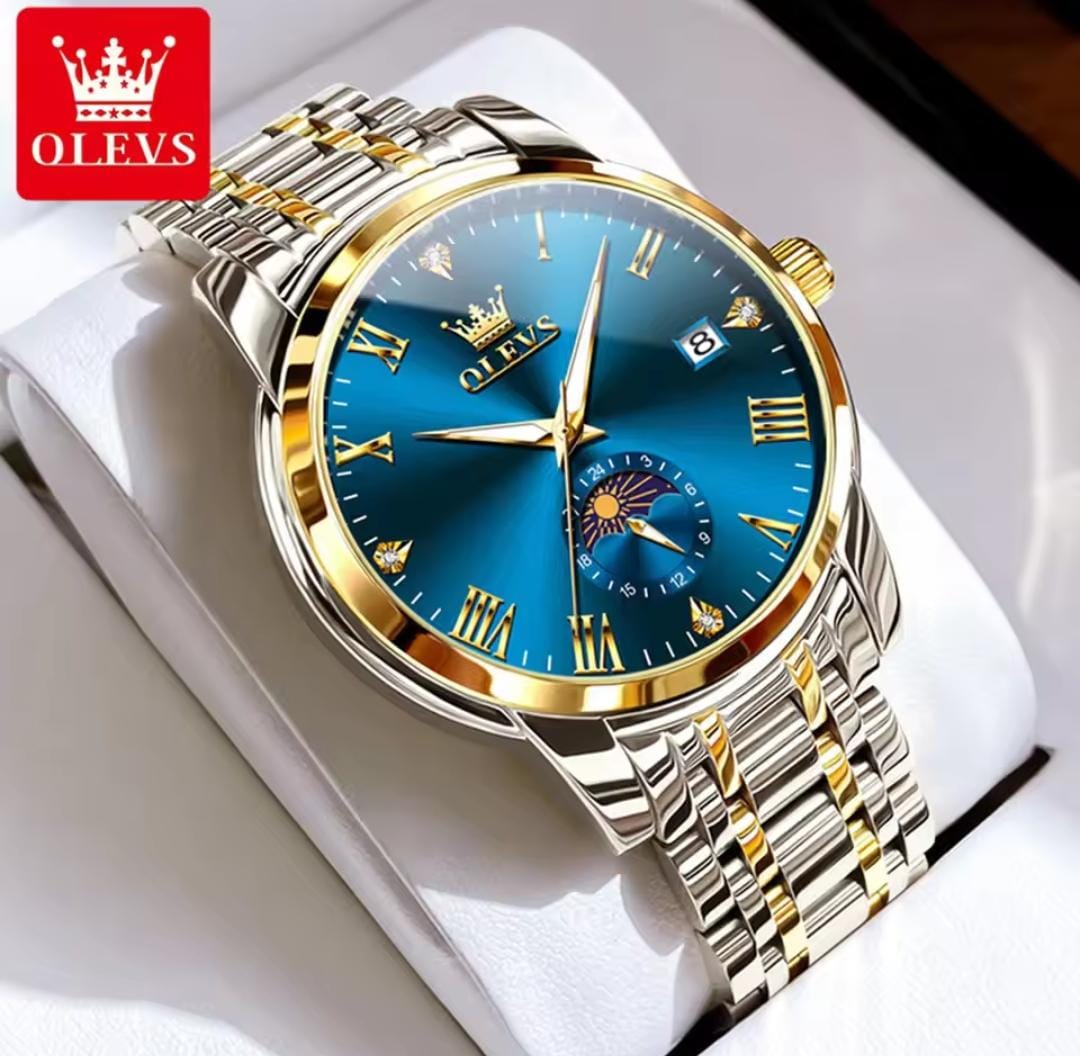 OLEVS 3656 Brand Business Wristwatch Luxury Men's Quartz Original Man Watch Classic Stainless Steel Strap Waterproof Watches