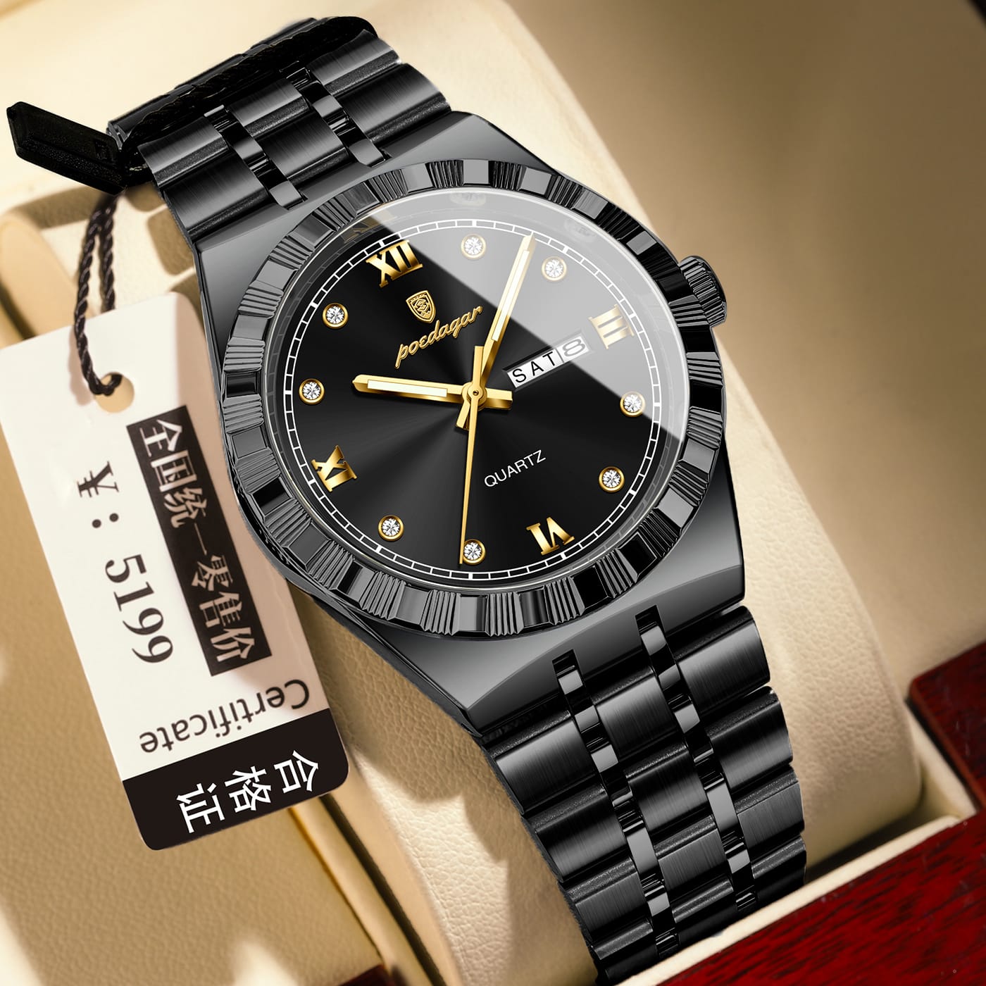 New Poedagar 872 Arrivals Fashion Luxury Men Watch Stainless Steel Wristwatch Waterproof Luminous Quartz Watches for Men