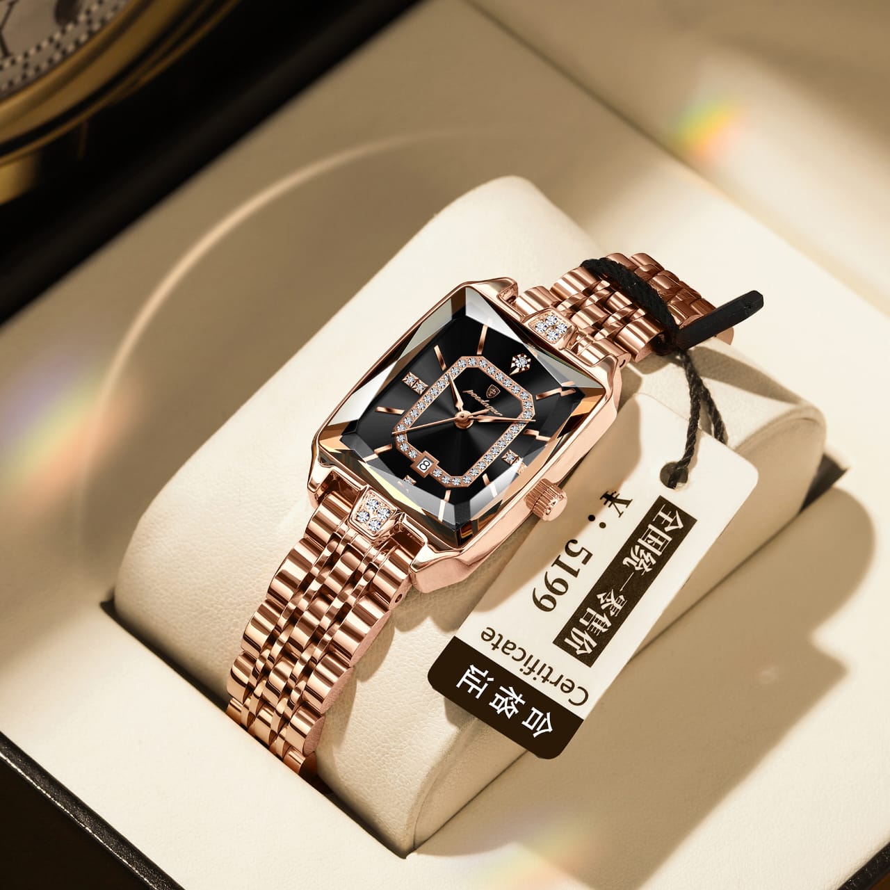 Poedagar 785 Elegant Ladies Watch Waterproof Date Women Watches Stainless Steel Rectangle Quartz Watches