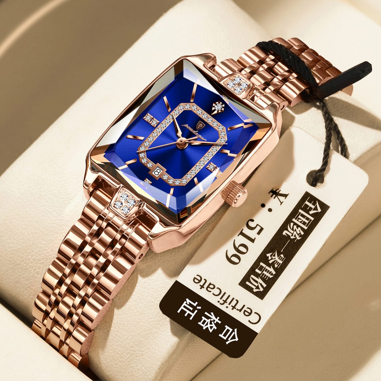 Poedagar 785 Elegant Ladies Watch Waterproof Date Women Watches Stainless Steel Rectangle Quartz Watches